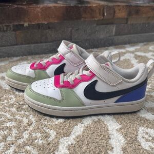 Nike Kids' White, Green, Pink, and Blue Sneakers